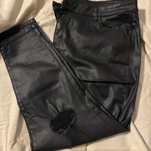 Lane Bryant skinny black coated jeans